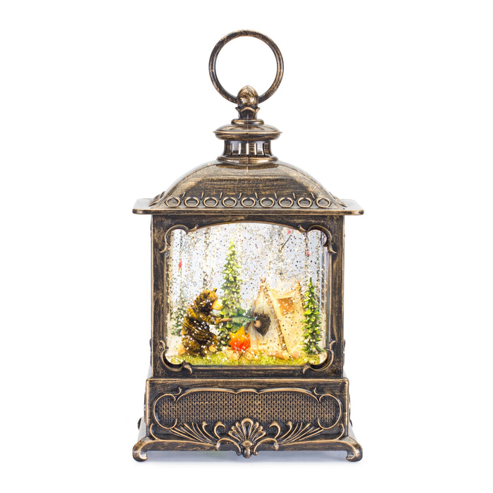 Snow Globe with Bear Camp Fire