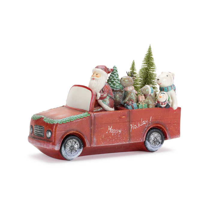 Santa in Truck Figurine