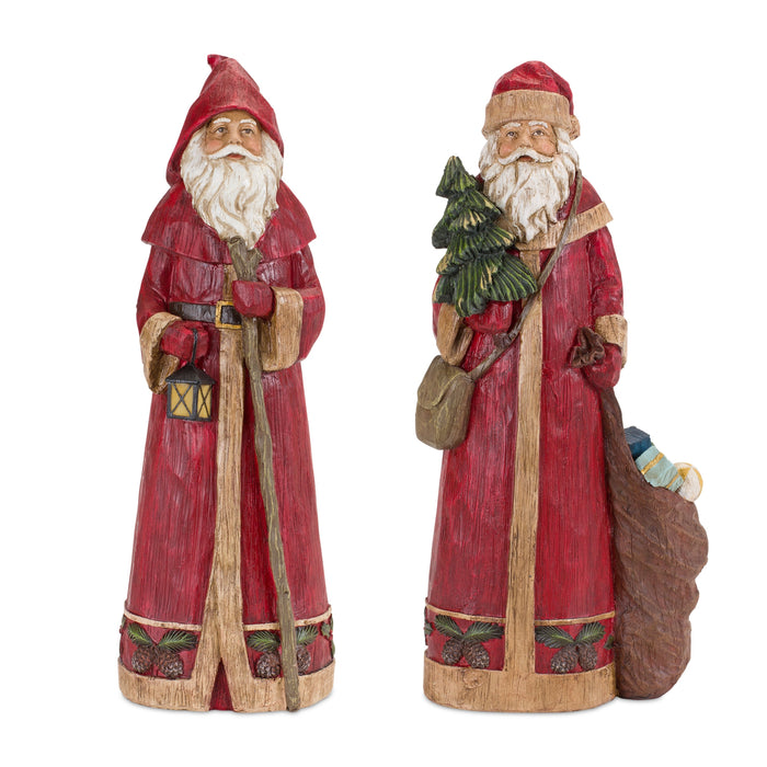 Carved Santa Figurines - 2 Styles