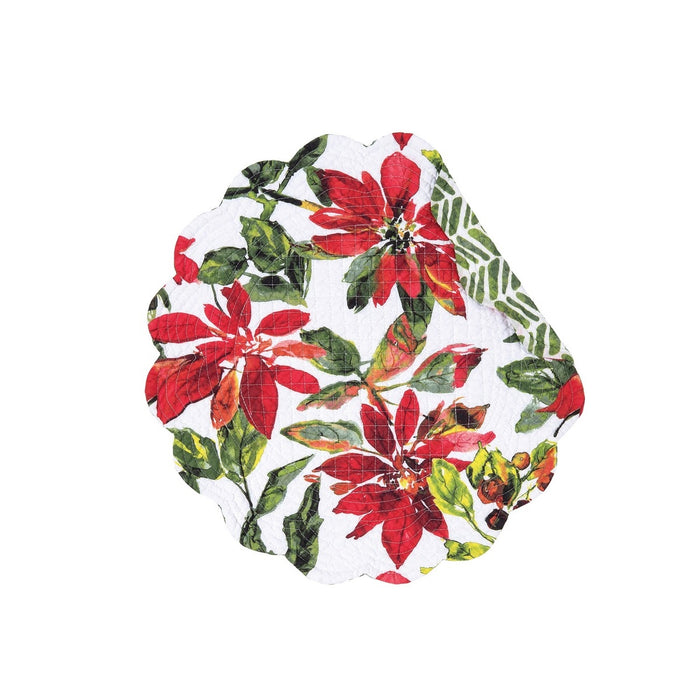 Poinsettia Berries Round Placemat - Set of 4