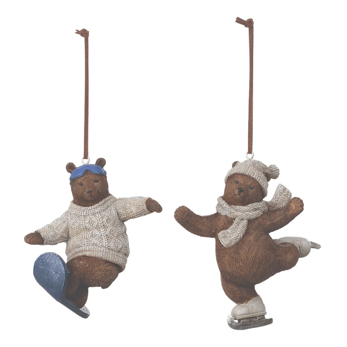 Bear Skate and/or Snowboard Ornament - 2 Styles