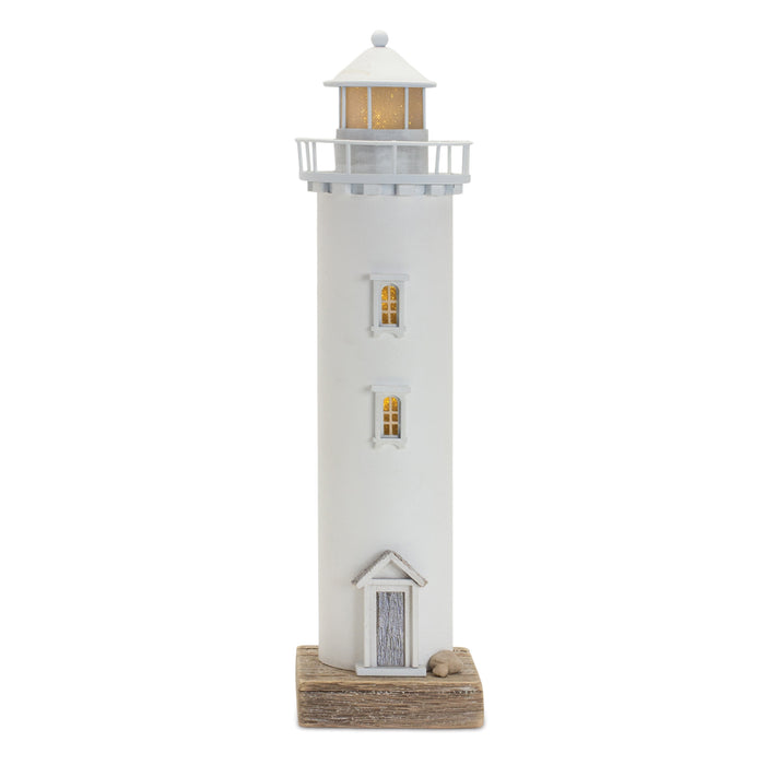 Tall White Lighthouse Light Up