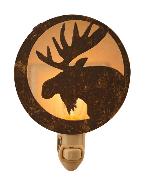 Decorative night light with a deer silhouette on a white background