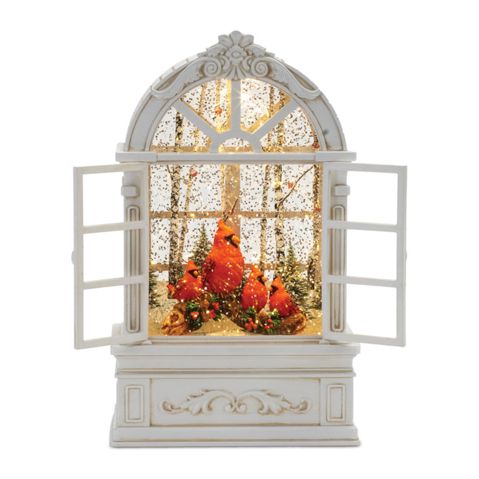 Lighted Snow Globe w/Cardinals