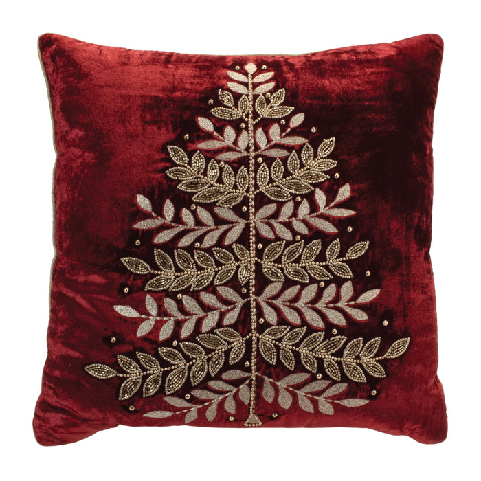 Red and Gold Christmas Pillow - Square