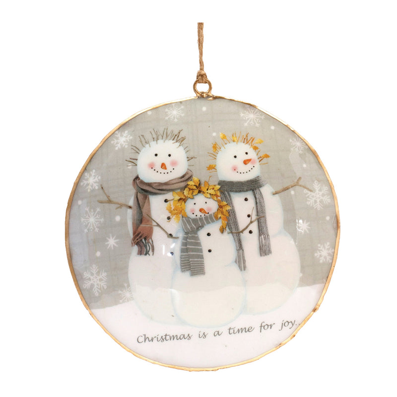 Snowman Disc Ornament