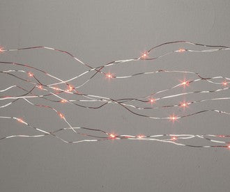 String of small lights on a gray background