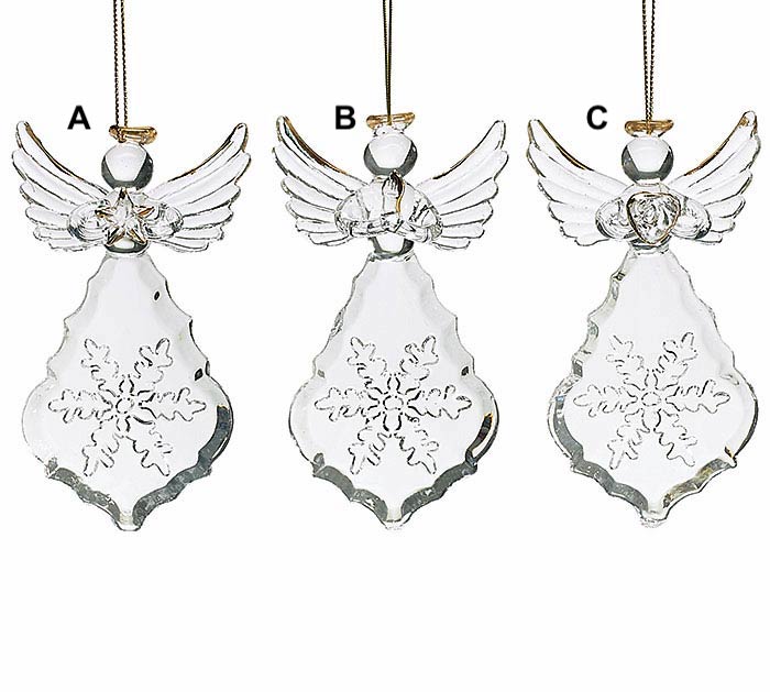 Angel w. Snowflake Ornament - 3 Styles