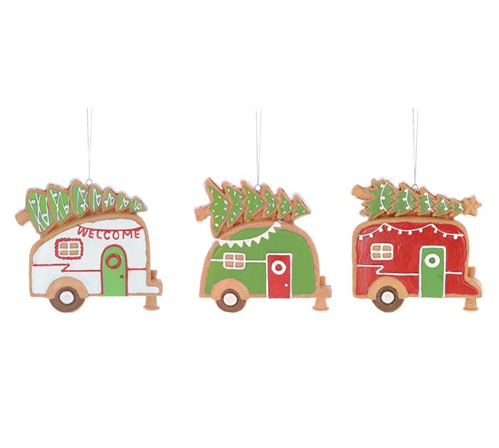 Gingerbread Cookie Camper Ornaments 3 Styles