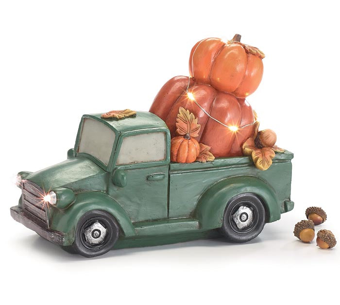 Fall Pumpkin Lighted Truck Shelf Sitter