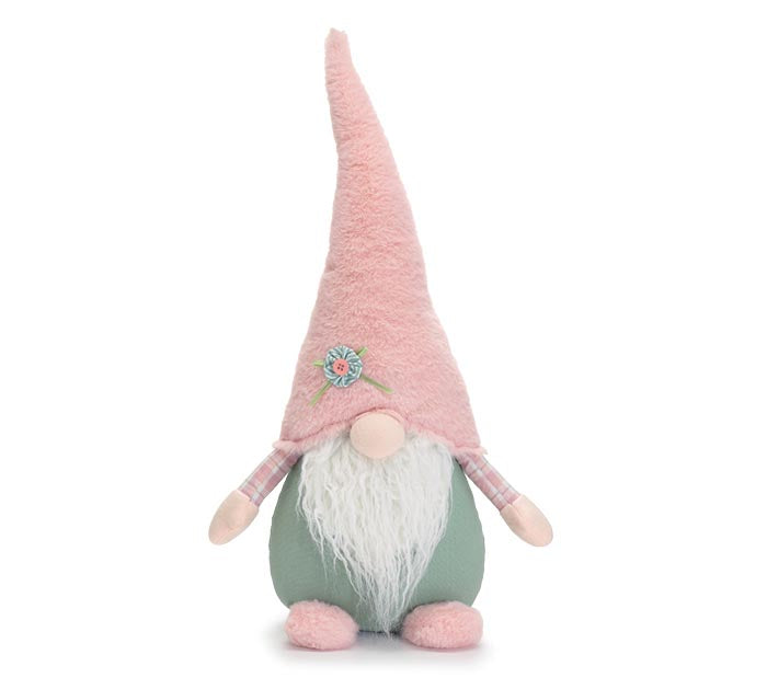 Spring Gnome With Pink Furry Hat