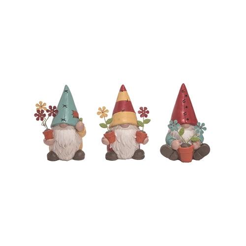 Gnome with Plant Figurines - 3 Styles