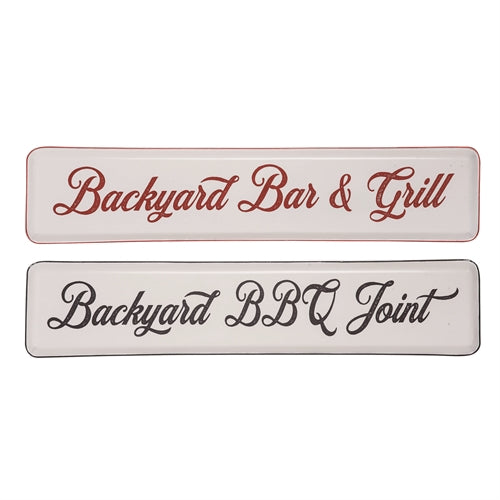 Tin Backyard BBQ Signs - 2 Options