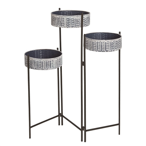 Metal Collapsible Patterned Plant Stand