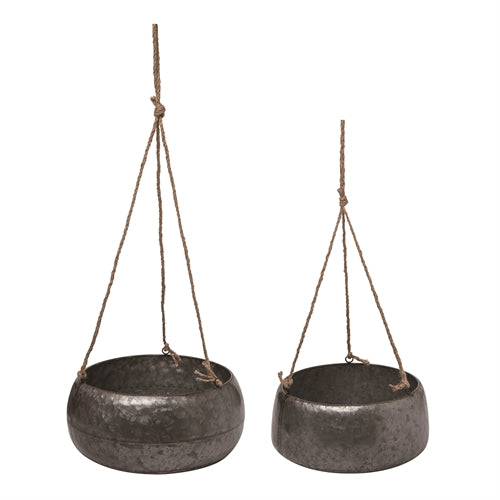 Metal Hanging Planters - 2 Sizes