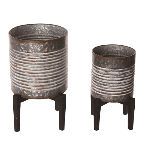 Metal Barrel Container - 2 Sizes