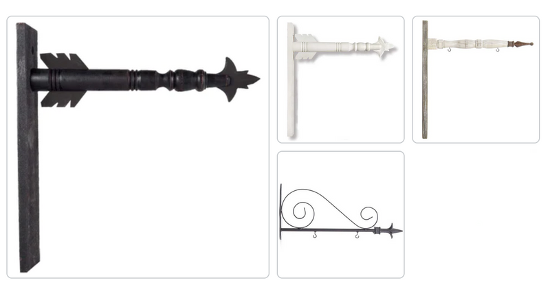 Set of decorative metal brackets in various styles on a white background