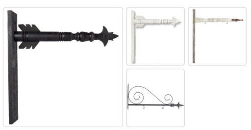 Set of decorative metal brackets in various styles on a white background