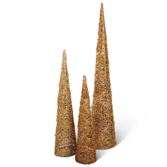Gold Rock Cone Trees - Set of 3