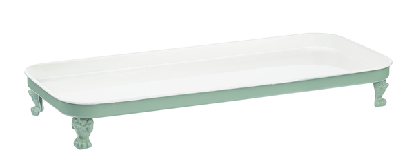 Clawfoot Sage & White Enamel Tray