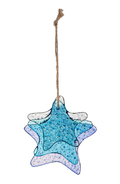 Three Starfish Glass Ornament