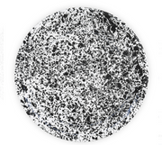 A 20-inch large round serving tray with a black and white splatter pattern.