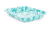 A small blue and white splatter pattern roasting pan.