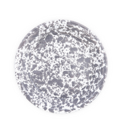 A 10-inch round enamel pie plate with a grey and white splatter pattern design.