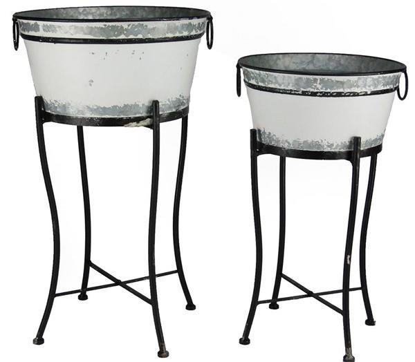 Galvanized Buckets With Stand - 2 Sizes
