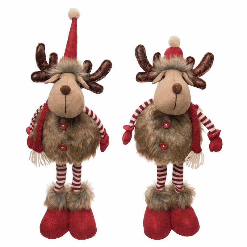 Plush Stripe Standing Reindeer