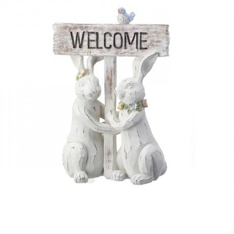 Bunnies With Welcome Sign
