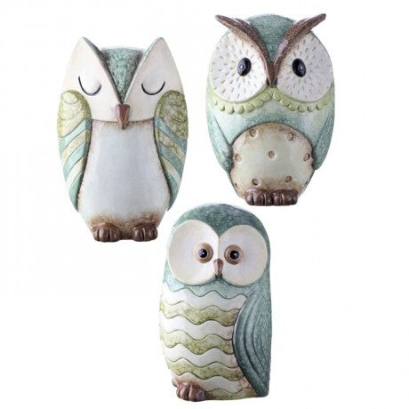 Glazed Garden Owl - 3 Styles