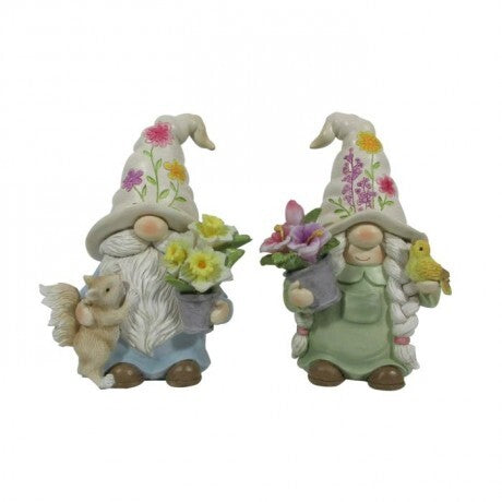 Garden Gnome With Flower - 2 Styles