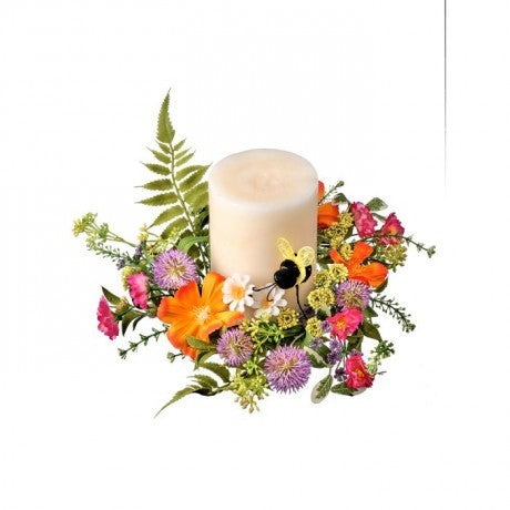 Summer Bloom With Bee Candle Ring