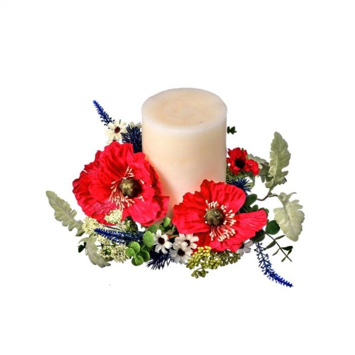 Poppy Salvia Daisy Candle Ring