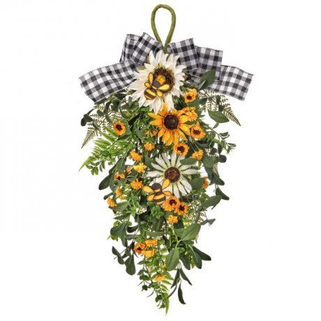 Mix Sunflower & Bee With Ribbon Teardrop
