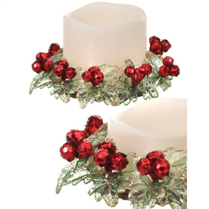 Mini Holly Berry Candle Ring