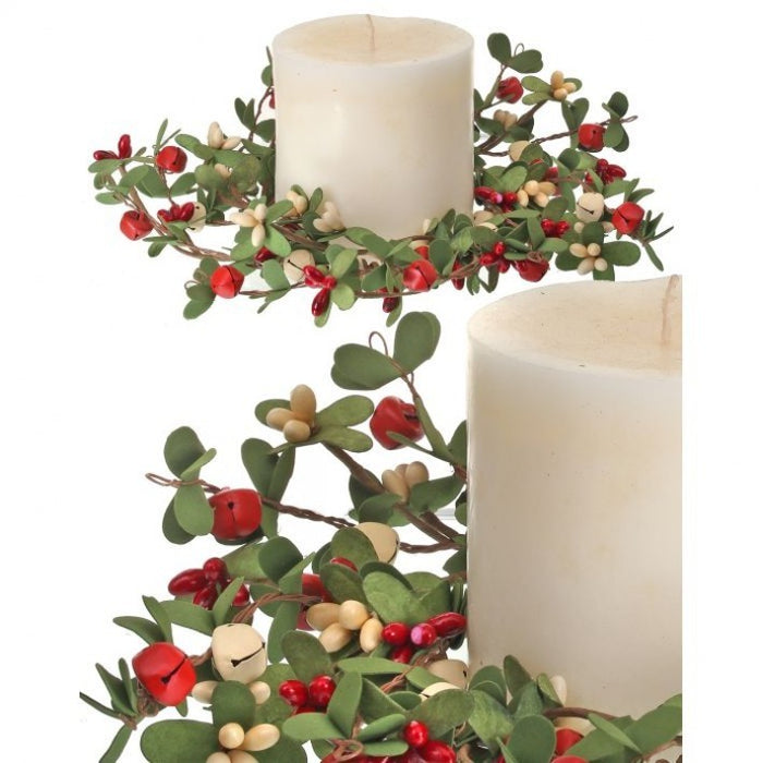Country Berry Jingle Bell Candle Ring