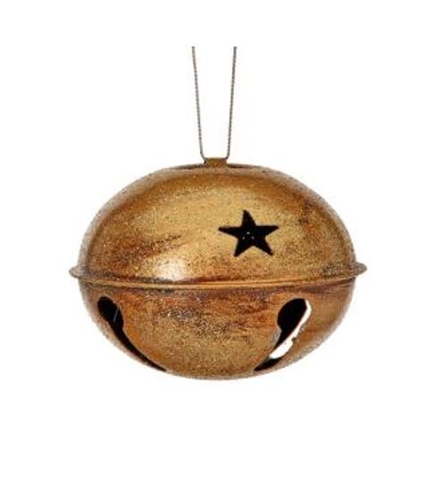 Glitter Metal Antique Bell Ornament