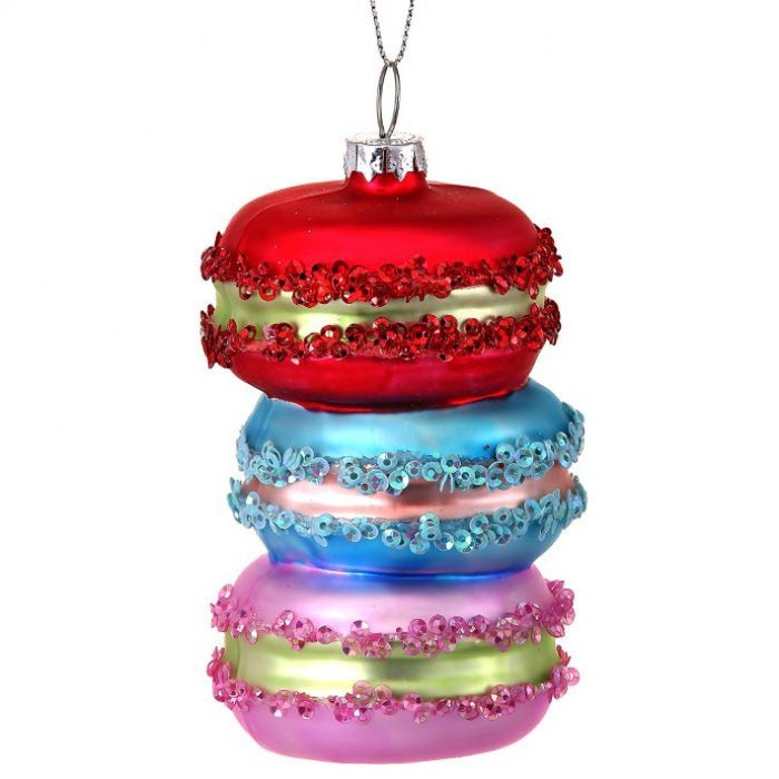 Glass Macaroon Stack Ornament