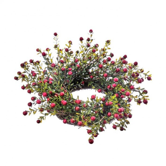 Mini Wild Cranberry Leaf Candle Ring