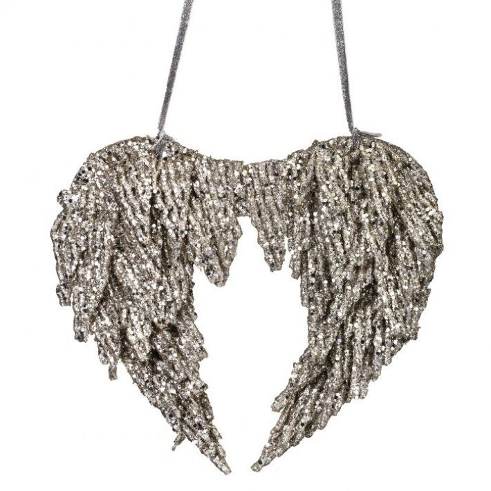 Glitter Sequin Angel Wings Ornament