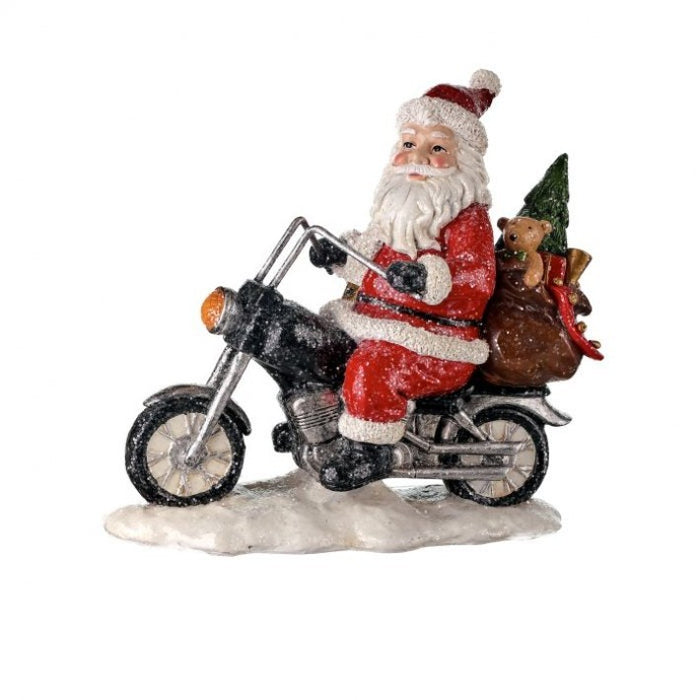 Santa On Motorcycle W/ Sack