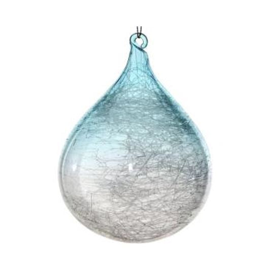 Glass Opaque Shaded Teardrop Ornament