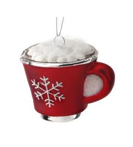 Glass Steaming Cocoa Mug Ornament