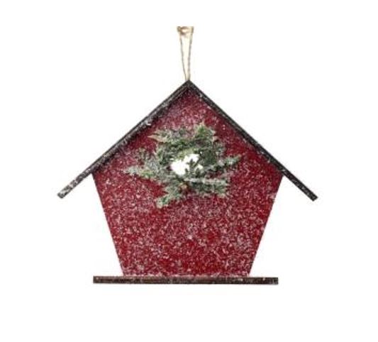 Frosted Birdhouse Ornament