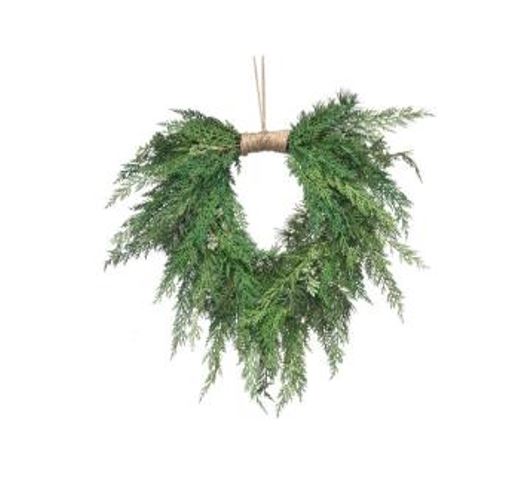 Cedar Heart Shape Hanging Wreath - 22"