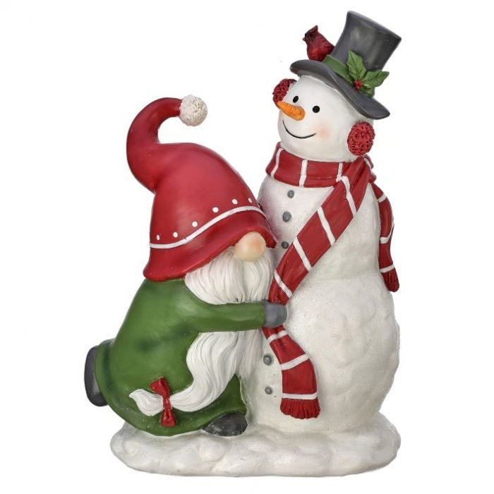 Gnome Hugging Snowman