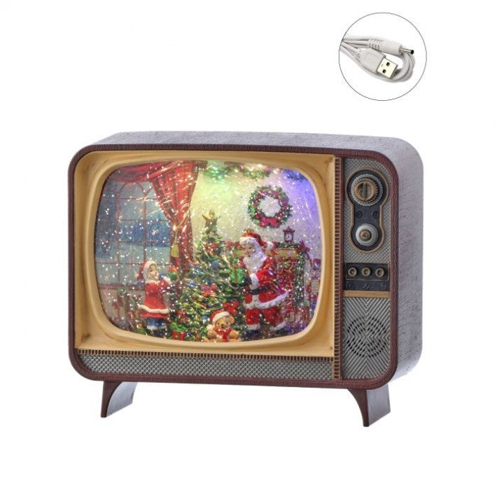 Santa Scene Tv Lighted Water Lantern