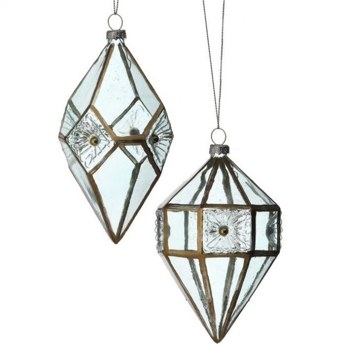 Glass Diamond Window Finial Ornament- 2 Styles